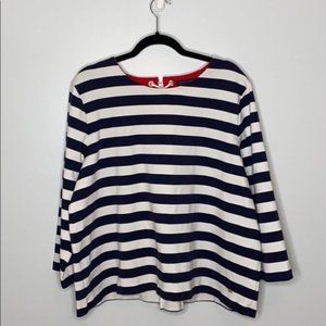 Tommy Hilfiger Women Striped Crewneck Loose Fit 7/8 Sleeved Top Size XXL